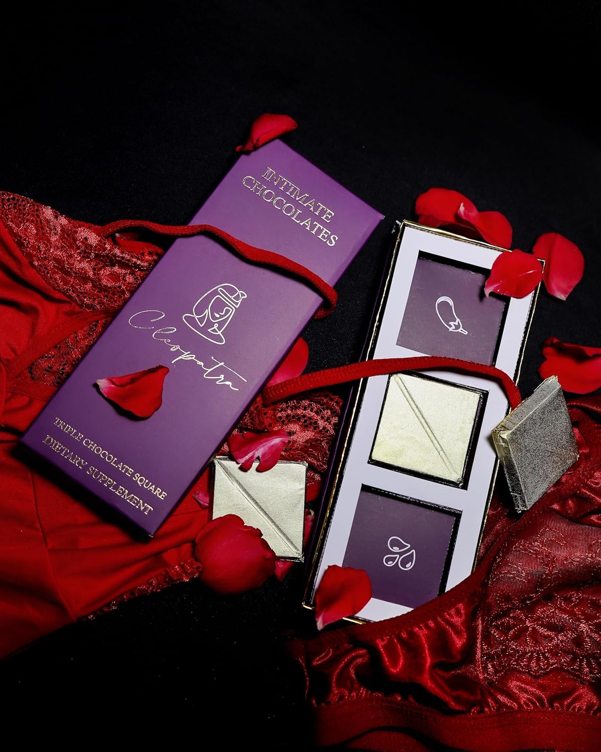 Cleopatra Dark Chocolate for Couples | Boost Mood, Vitality & Desire | Romantic Gift for Men & Women | Perfect for Honeymoon, Girlfriend, Boyfriend, Anniversary & Special Moments (Pack of 3, Milk Chocolate)