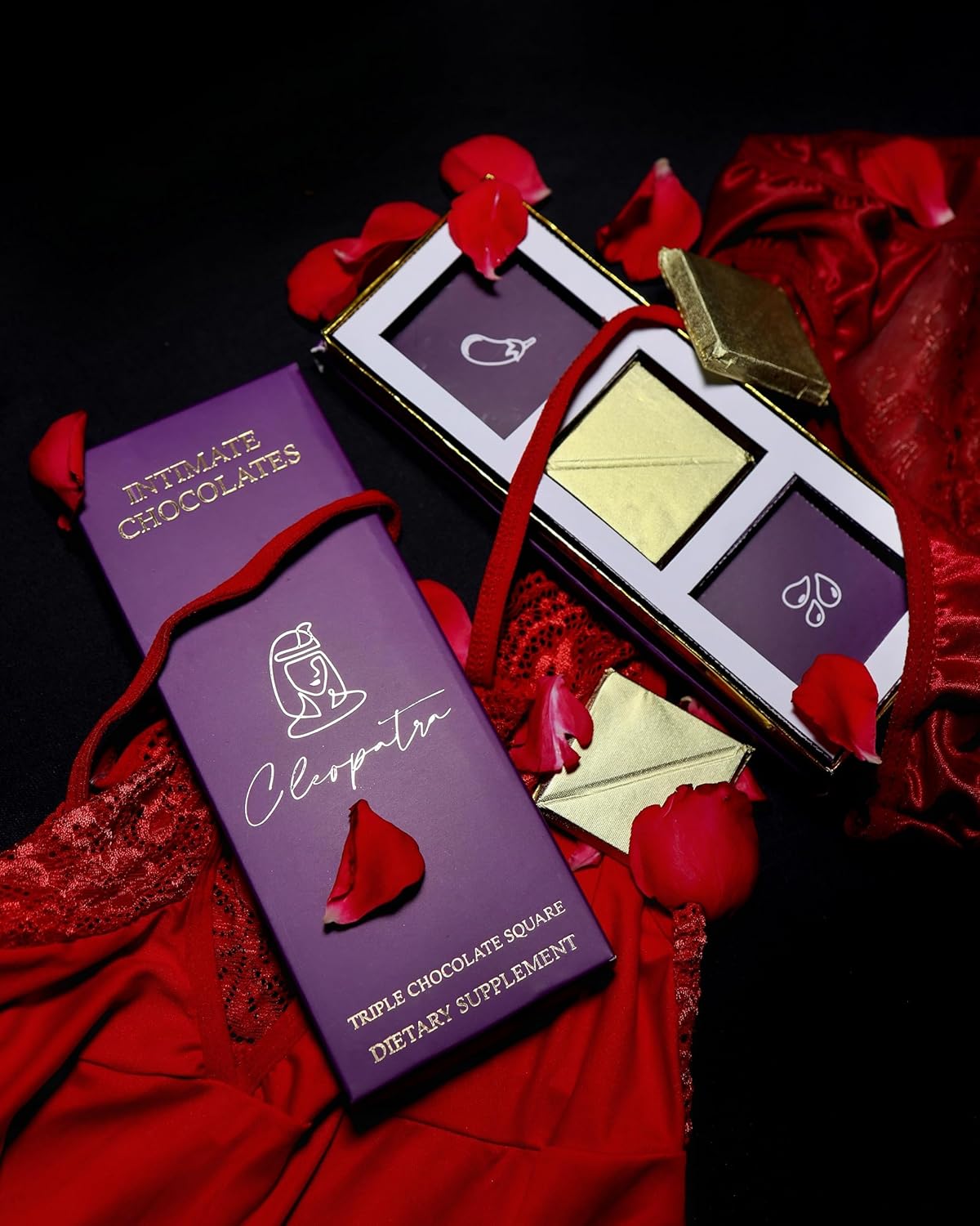 Cleopatra Dark Chocolate for Couples | Boost Mood, Vitality & Desire | Romantic Gift for Men & Women | Perfect for Honeymoon, Girlfriend, Boyfriend, Anniversary & Special Moments (Pack of 3, Milk Chocolate)