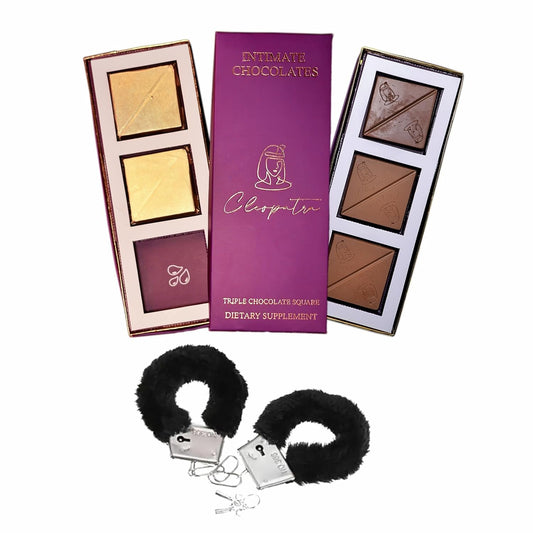 Cleopatra Luxury Chocolate For Uplifting Mood, Vitality, More Desire & Enjoyment With 1 Handcuffs (Hathkadi) Best Gift Set Ideal For Men & Women, Vegetarian And Gluten-Free 60g