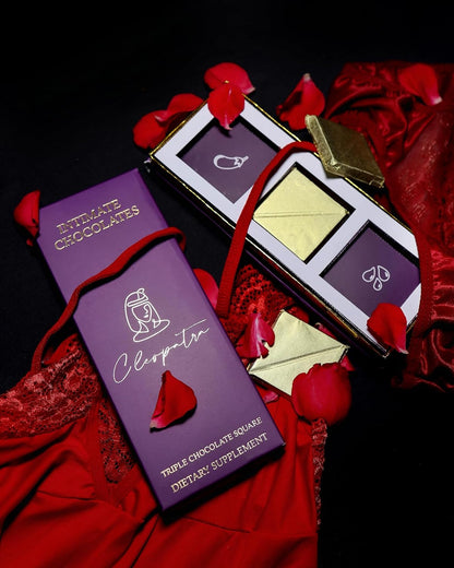Cleopatra Dark Chocolate for Couples | Boost Mood, Vitality & Desire | Romantic Gift for Men & Women | Perfect for Honeymoon, Girlfriend, Boyfriend, Anniversary & Special Moments (Pack of 3, Milk Chocolate)